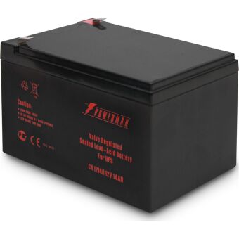 Батарея POWERMAN Battery CA12140, напряжение 12В, емкость 14Ач, макс. ток разряда 210А, макс. ток заряда4.2А, свинцово-кислотная типа AGM, тип клемм F2, Д/Ш/В 151/98/94, 4.2 кг. CA12140/UPS