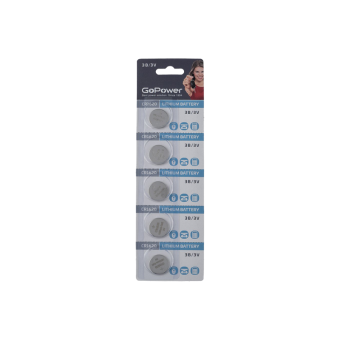 Батарейка CR1620 GoPower CR1620 BL5 Lithium 3V (5?/?100?/?2000) (5 ????.)