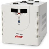 Стабилизатор POWERMAN AVS 10000D, ступенчатый регулятор, цифровые индикаторы уровней напряжения, 10000ВА, 140-260В, максимальный входной ток 50А, клеммная колодка, IP-20, напольный, 410мм х 280мм х 310мм, 15.5 кг. 