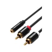 Кабель Vention 2RCA(m)/mini jack 3.5 mm(f) - 1 м (VAB-R01-S100)