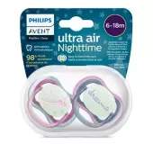Пустышка ultra air, ночная, звезда/DREAMS, 6-18 мес., 2 шт.