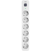 Фильтр-удлинитель PowerCom SP-06W 1.8M, 6 розеток, белый, 16А, 4кВт, 380Дж, защитные шторки, защита от КЗ, перегрузки, ВЧ и импульсных помех, кабель 3x1 мм2, ШхГхВ 338.5х50х40.2 мм, вес 0.48 кг.