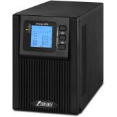 ИБП POWERMAN Online 1000 plus, LCD, двойного преобразования, 1000ВА, 900Вт, 2 евророзетки с резервным питанием, USB, RS232, слот SNMP, разъем EPO, внешний блок батарей (в комплект не входит), 215 х 315 х 365 мм., 5.2 кг.
