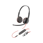Гарнитура проводная Plantronics Poly Blackwire 3225 Stereo USB-C Headset +3.5mm Plug +USB-C/A Adapter (Bulk) (8X229A6)