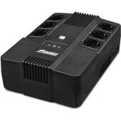 ИБП POWERMAN Brick 800, линейно-интерактивный, 800ВА, 480Вт, 3 евророзетки с резервным питанием, 3 евророзетки с фильтрацией, защита RJ45/RJ11, батарея 12В 9Ач 1 шт., 293мм х 202мм х 93мм, 5.2 кг.