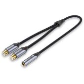 Переходник-разветвитель Vention гибкий Jack 3.5 mm F ?????±?????? Jack 3.5 mm F ?/? 2RCA F - 0.3 ??