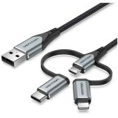 Кабель Vention 3 в 1 USB 2.0 AM CQJHF