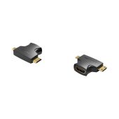 Адаптер-переходник Vention HDMI 19F/Mini HDMI 19M/Micro HDMI 19M (AGFB0)