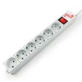 Фильтр-удлинитель Power Cube 5 м 6 розеток (серый) 10А/2,2кВт Power Cube (5 м, 6 розеток)