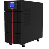 ИБП Powercom MAC-10K, двойного преобразования, 10KВА, 10KВт, LCD, Tower, 8 розеток IEC320 C13 с резервным питанием, 2 розетки C19, клеммная колодка, USB, RS-232, слот под SNMP карту, EPO, защита RJ45, ШхГхВ 257х590х570мм., вес 88.4кг. UPS MAC-10K, double