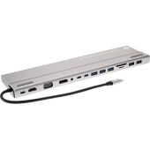 Адаптер Док-станция VCOM USB 3.1 Type C M/3 x USB 3.0 F/HDMI F/VGA F/DisplayPort F/2 x USB 2.0 F/2 x USB 3.1 F/RJ45/TF F/SD F (CU4703)
