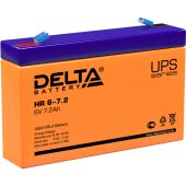 Батарея DELTA серия HR, HR 6-7,2, напряжение 6В, емкость 7.2Ач (разряд 20 часов), макс. ток разряда (5 сек.) 108А, макс. ток заряда 2.1А, свинцово-кислотная типа AGM, клеммы F1, ДxШxВ 151х34х94мм., вес 1.28кг., срок службы 8 лет. UPS HR 6-7.2 (6V / 7.2Ah