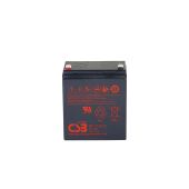 Батарея CSB серия GP, GP1245 (12V16W) , напряжение 12В, емкость 4Ач (разряд 20 часов), емкость 16 Вт/Эл при 15-мин. разряде до U кон. - 1.67 В/Эл при 25 °С, макс. ток разряда (5 сек.) 60А, ток короткого замыкания 168А, макс. ток заряда 1.6A, свинцово-кисл