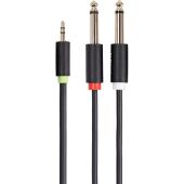 Кабель-адаптер Адаптер-переходник Telecom Jack 3.5 mm M/2 x jack 6.35 mm M (TAV6168-3M)