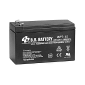 Батарея B.B. Battery серия BP, BP7-12, напряжение 12В, емкость 7Ач (разряд 20 часов), макс. ток разряда (5 сек.) 105А, макс. ток заряда 2.1A, свинцово-кислотная типа AGM, клеммы T2, ДxШxВ 151x65x98мм., вес 2.54кг., срок службы 10 лет BB Battery BP7-12