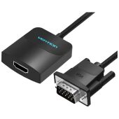 Мультимедиа конвертер Vention VGA M/HDMI F/mini Jack 3.5 mm F/micro USB 2.0 Type-B F (ACNBB)