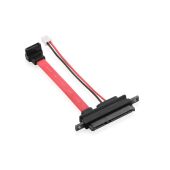 Кабель Greenconnect SATA 22pin F to sata 7pin F 90 градусов + 2P HS GCR