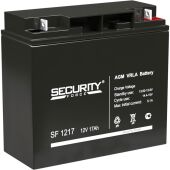 Батарея SECURITY FORCE серия SF, SF 1217, напряжение 12В, емкость 17Ач (разряд 20 часов), макс. ток разряда (5 сек.) 18А, макс. ток заряда 5.1А, свинцово-кислотная типа AGM, клеммы под гайку и болт M6, ДxШxВ 181х77х167мм., вес кг., срок службы 3-5 лет. S