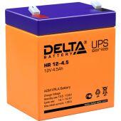 Батарея DELTA серия HR, HR 12-4,5, напряжение 12В, емкость 4.5Ач (разряд 20 часов), макс. ток разряда (5 сек.) 67.5А, макс. ток заряда 1.35А, свинцово-кислотная типа AGM, клеммы F1, ДxШxВ 90х70х101мм., вес 1.75кг., срок службы 8 лет. UPS HR 12-4.5 (12V /