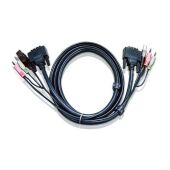Кабель KVM USB(тип А Male)+DVI-D(Male)+2хАудио(Male) <-> USB(тип B Male)+DVI-D(Male)+2хАудио(Male) 1,8м., черный. ATEN 2L-7D02U