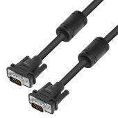 Greenconnect Кабель SVGA 5.0m чёрный, ферритовые кольца, OD8.0mm. 15M VGA (m) - VGA (m) 5м