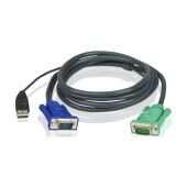 Кабель KVM USB "гидра" 1.8м SHD15M/USB A(M)--SPHD15M(G)/ATEN 2L-5202U