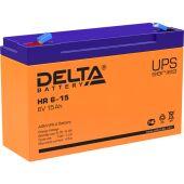 Батарея DELTA серия HR, HR 6-15, напряжение 6В, емкость 15Ач (разряд 20 часов), макс. ток разряда (5 сек.) 180А, макс. ток заряда 4.5А, свинцово-кислотная типа AGM, клеммы F1, ДxШxВ 151х50х94мм., вес 1.95кг., срок службы 8 лет. UPS HR 6-15 (6V / 15Ah)